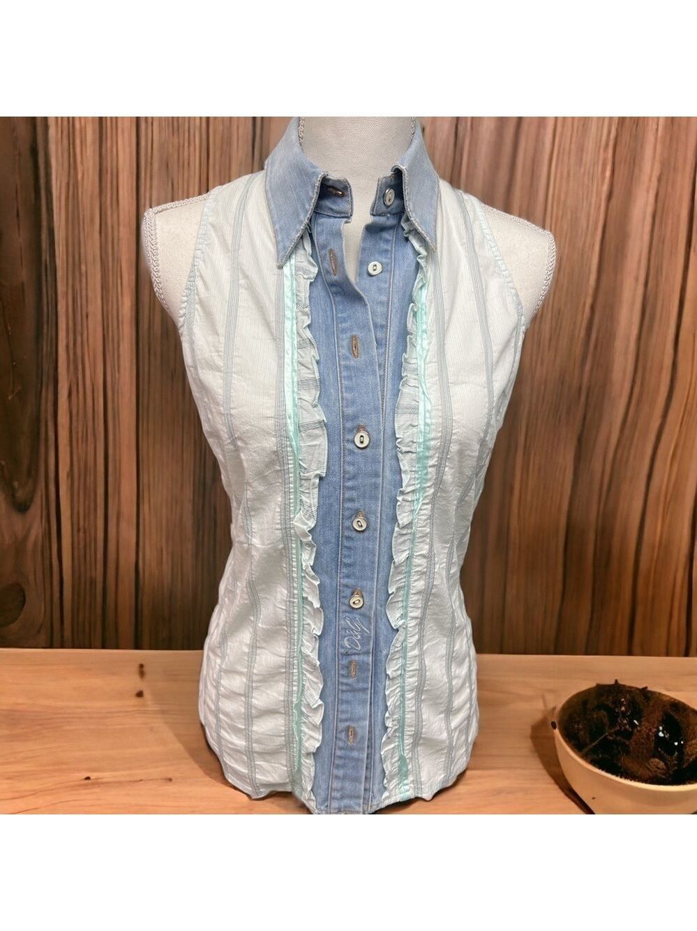 Dolce & Gabbana Jean Collar & Striped Tank Size XS